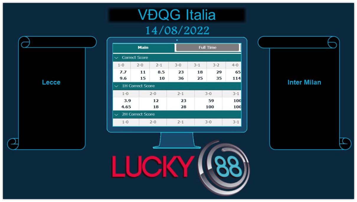 LUCKY88 Lecce vs Inter Milan, Soi kèo bóng đá hôm nay 14/08/2022, VĐQG Italia