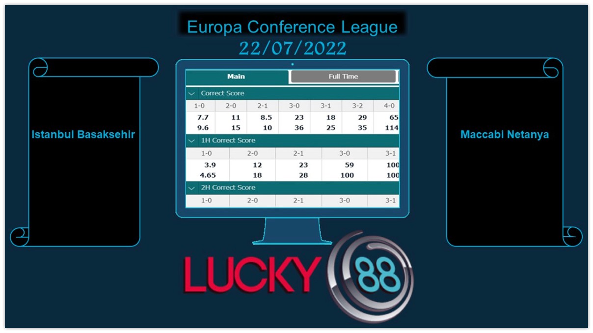 LUCKY88 Istanbul Basaksehir vs Maccabi Netanya, Soi kèo bóng đá hôm nay 22/07/2022, Europa Conference League