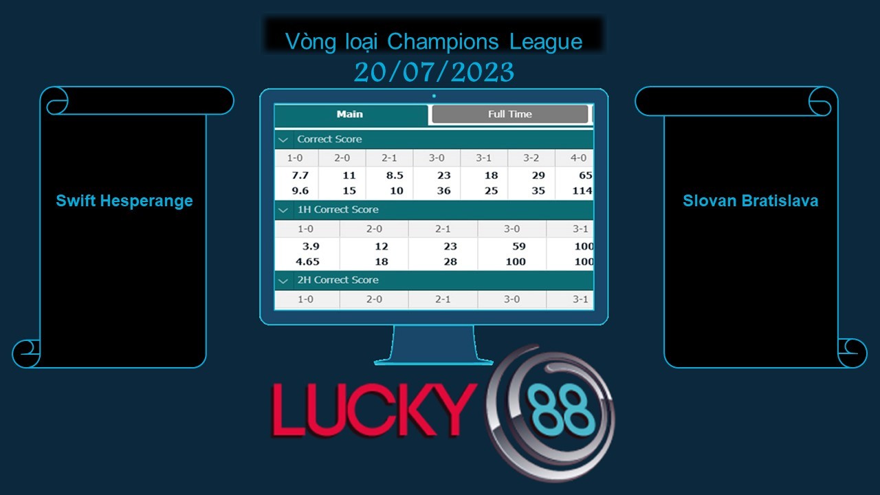 LUCKY88 Swift Hesperange vs Slovan Bratislava, Soi kèo bóng đá hôm nay 20/07/2023, Champions League