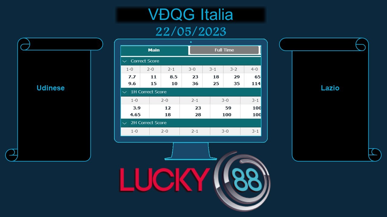 LUCKY88 Udinese vs Lazio, Soi kèo bóng đá hôm nay 22/05/2023, VĐQG Italia