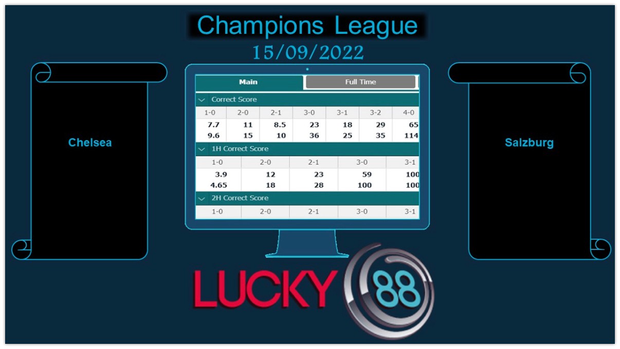 LUCKY88 Chelsea vs Salzburg, Soi kèo bóng đá hôm nay 15/09/2022,  Champions League