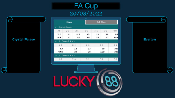 LUCKY88 Crystal Palace vs Everton , Soi kèo bóng đá hôm nay 20/03/2022, FA Cup