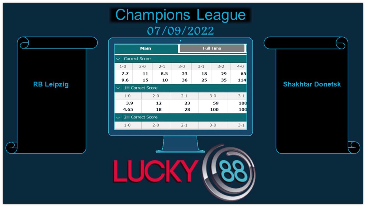 LUCKY88 RB Leipzig vs Shakhtar Donetsk, Soi kèo bóng đá hôm nay 07/09/2022, Champions League
