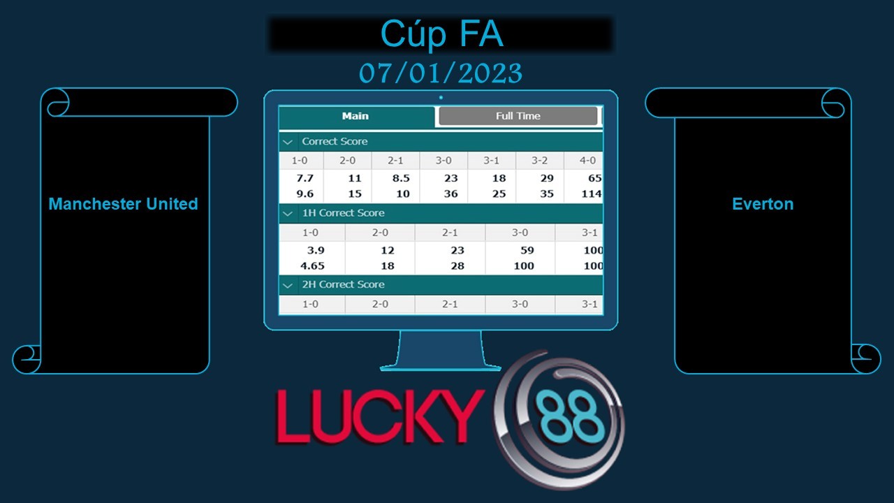 LUCKY88 Manchester United vs Everton, Soi kèo bóng đá hôm nay 07/01/2023, Cúp FA