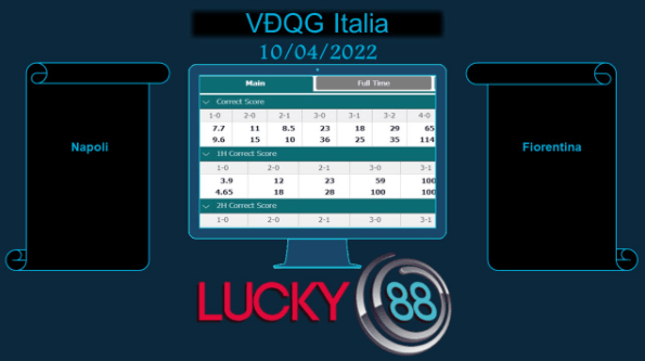 LUCKY88 Napoli vs Fiorentina , Soi kèo bóng đá hôm nay 10/04/2022, VĐQG Italia