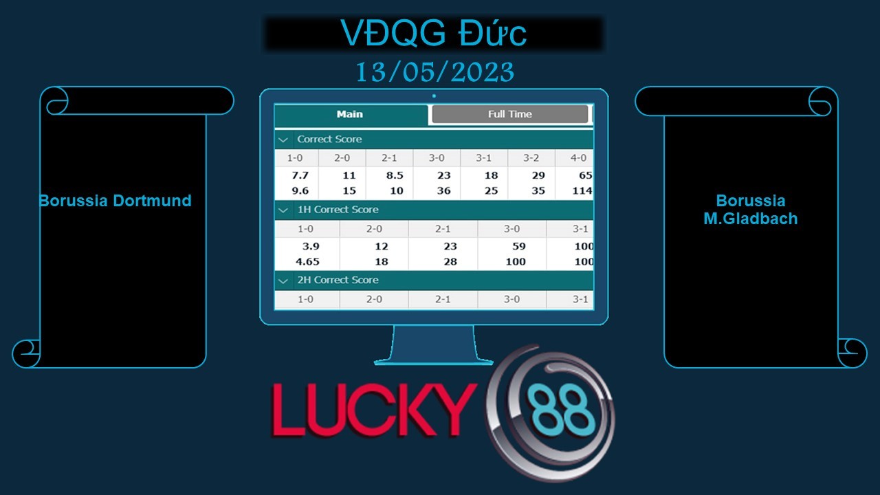 LUCKY88 Borussia Dortmund vs Borussia M.Gladbach, Soi kèo bóng đá hôm nay 13/05/2023, VĐQG Đức
