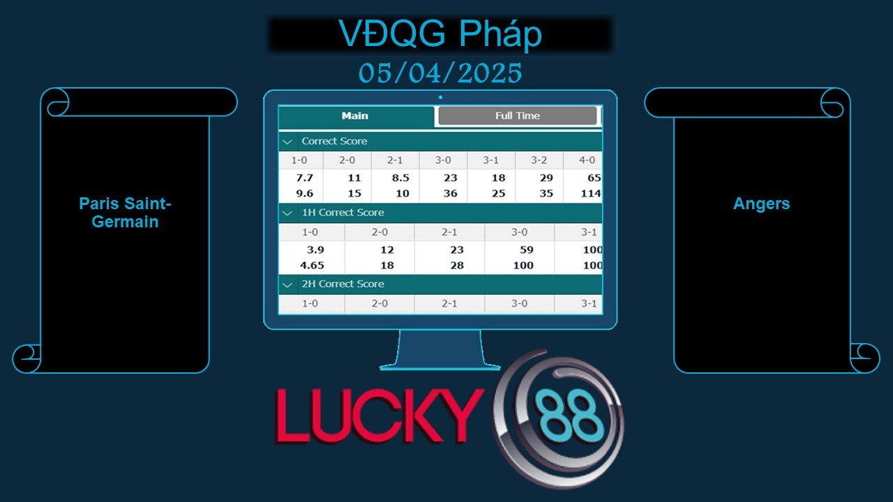LUCKY88 Paris Saint-Germain vs Angers, Soi kèo bóng đá hôm nay 05/04/2025, VĐQG Pháp