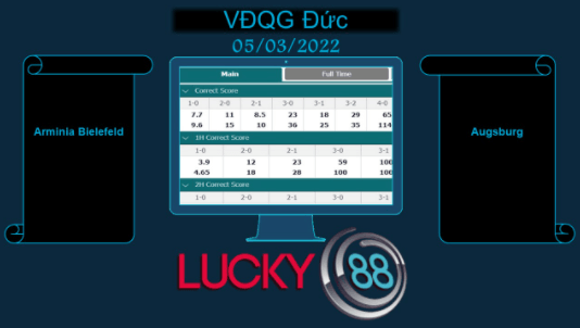 LUCKY88 Arminia Bielefeld vs Augsburg , Soi kèo bóng đá hôm nay 05/03/2022, VĐQG Đức