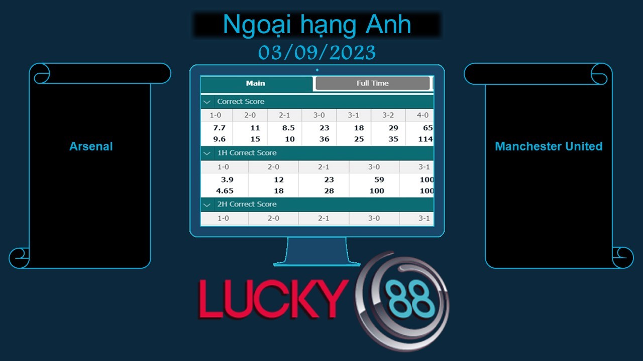 LUCKY88 Arsenal vs Manchester United, Soi kèo bóng đá hôm nay 03/09/2023, Ngoại hạng Anh