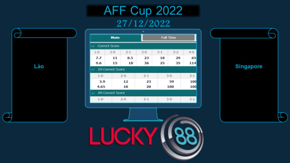 LUCKY88 Lào vs Singapore, Soi kèo bóng đá hôm nay 27/12/2022, AFF Cup 2022