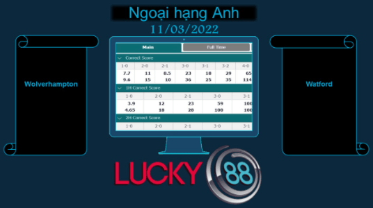 LUCKY88 Wolverhampton vs Watford , Soi kèo bóng đá hôm nay 11/03/2022, Ngoại hạng Anh