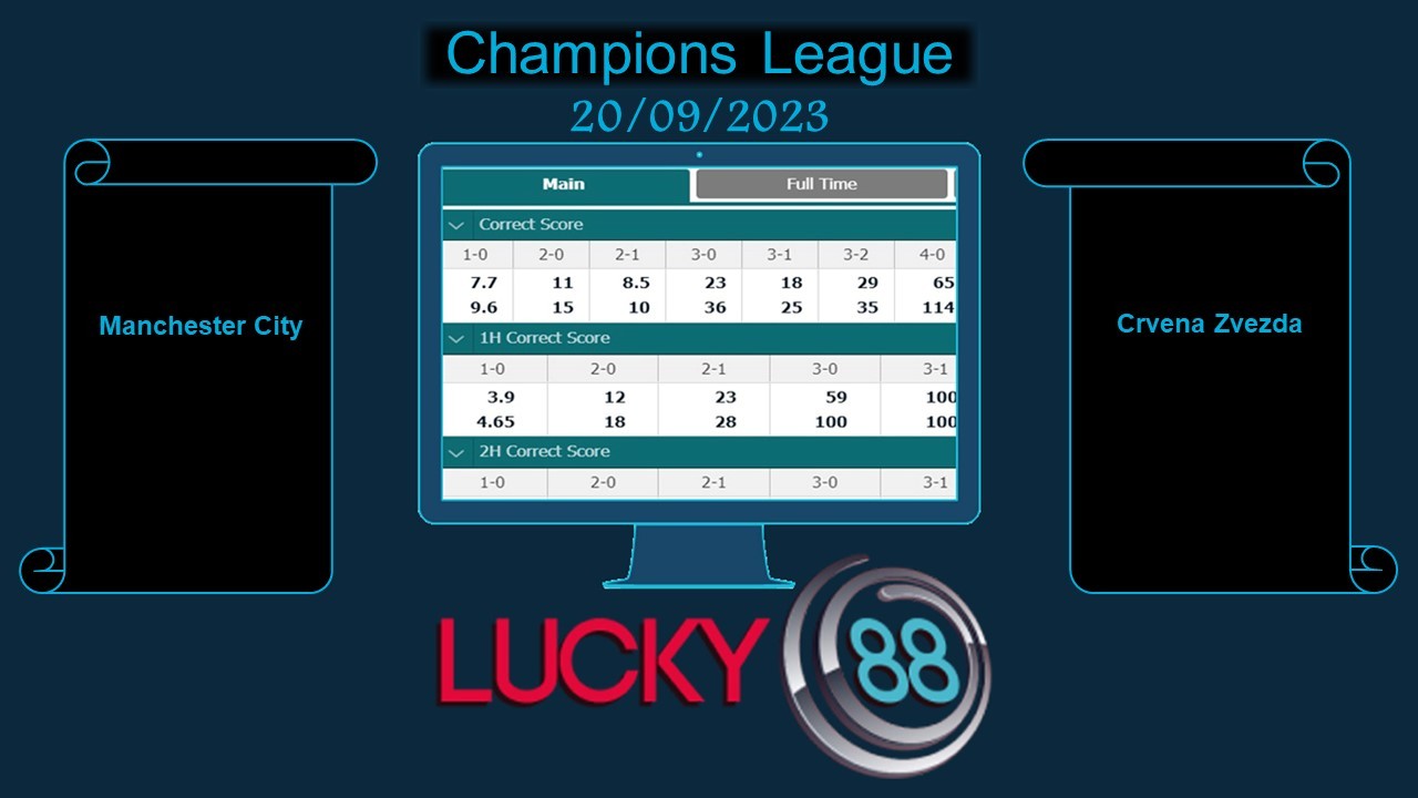 LUCKY88 Manchester City vs Crvena Zvezda, Soi kèo bóng đá hôm nay 20/09/2023, Champions League