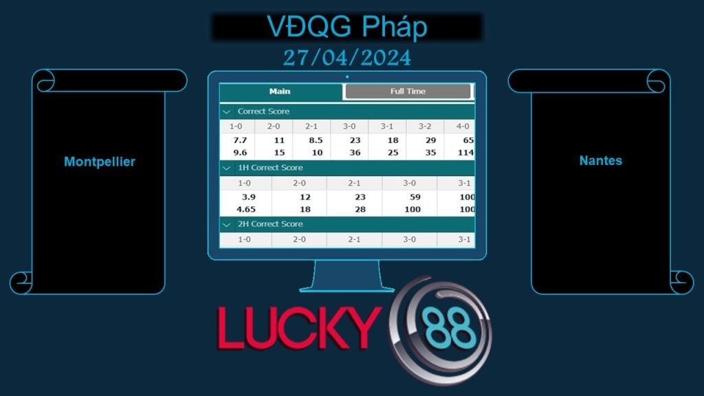 LUCKY88 Montpellier vs Nantes, Soi kèo bóng đá hôm nay 27/04/2024, VĐQG Pháp