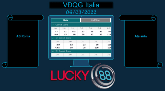 LUCKY88 AS Roma vs Atalanta , Soi kèo bóng đá hôm nay 06/03/2022, VĐQG Italia